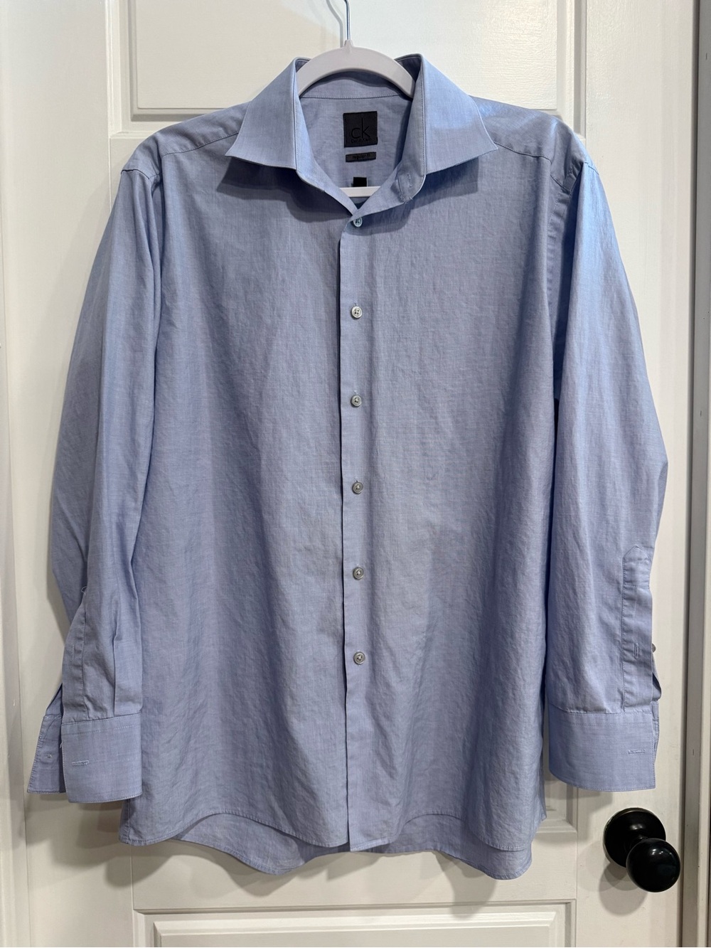 Calvin Klein Regular Fit Blue 100% Cotton Dress Shirt Men’s 16 34/35